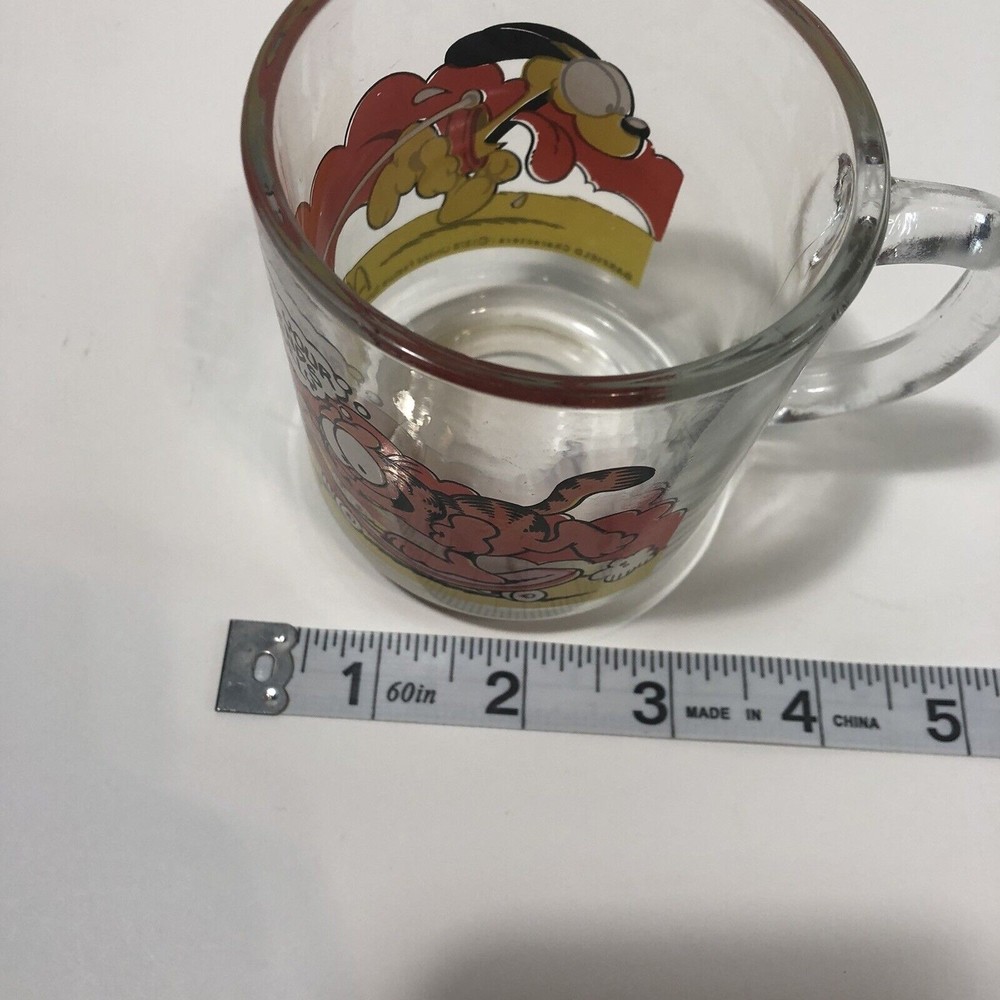 Vintage Garfield And Ode Mug, Mcdonalds, 1978, Clear Glass, Jim Davis - Picture 7 of 8